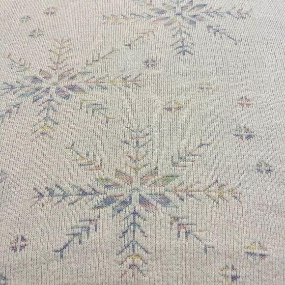 JP Collection Plus 26 / 28 Vtg Cottage Core Winter Sweater Cream Snowflakes - Picture 3 of 9